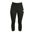 Women's Lower Back Support Capri Leggings - Black, Comfortable & Stabilizing