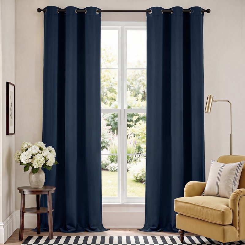 Blackout Curtain Panels for Bedroom Living Room Dining Room - Solid Grommet or Rod Pocket Styles