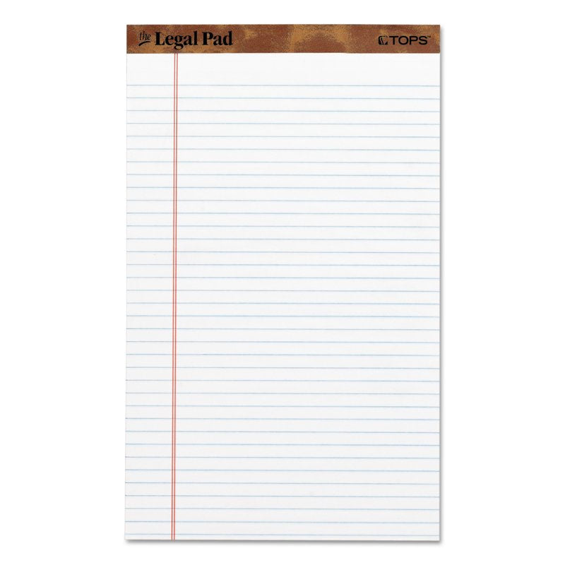 Legal Size Ruled Perforated Writing Pads - 8.5 x 14 Inches, 50 Sheets, Dozen