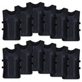 Toptie 12 Pack Kids/Adult Soccer Pinnies Scrimmage Vest - Black (CHILD)