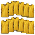 TOPTIE Yellow Soccer Pinnies Scrimmage Vest - 12 Pack, XL