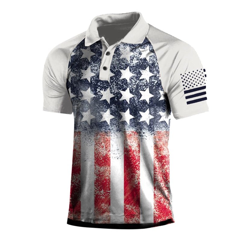 Men's Patriotic Polo Shirt for 4th of July Independence Day Golf & Casual Wear