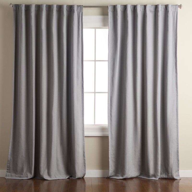 Indoor Blackout Linen-Texture Curtains 2-Pack for Energy Efficiency & Privacy