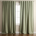 Indoor Blackout Linen Texture Curtains 2-Pack with Energy Saving Lining