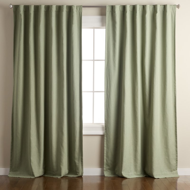 Indoor Blackout Linen Texture Curtains 2-Pack with Energy Saving Lining