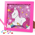 Kids Diamond Painting Kit Unicorn with Wooden Frame - Arts & Crafts Activity for Ages 6-12