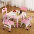 Kids Adjustable Activity Table and Chair Set with Graffiti Desktop for Ages 2-10