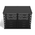 12-Compartment Mesh File Organizer with Sliding Drawers - Matte Black Office Storage