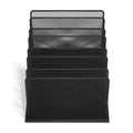 7-Tier Wire Mesh File Organizer - Incline Desktop Paper Tray for Office