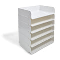 Stackable Plastic Letter Trays Organizer 6-Pack - White