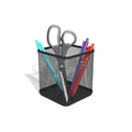 Stackable Wire Mesh Pencil Holder - Black Office Desk Organizer 3 Pack