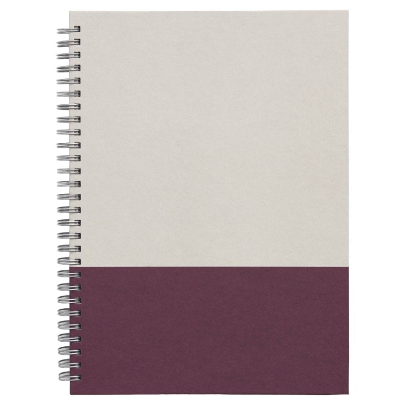 Medium Hard Cover Ruled Notebook - Gray & Purple, 80 Sheets, 6.5x9.5 Inches
