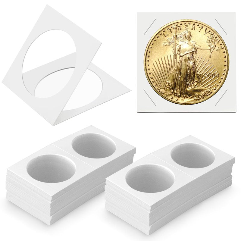 100pcs Cardboard Coin Holders 2x2 Inches - Protect and Display Coins