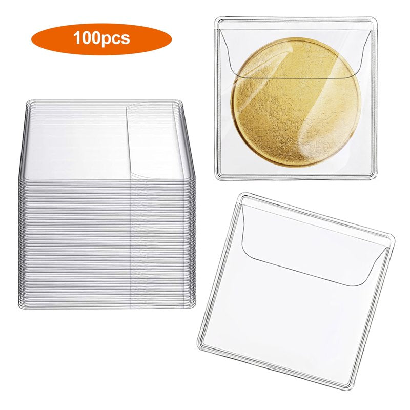 100 Pack Coin Sleeves - Clear PVC Protectors for Coins & Small Collectibles