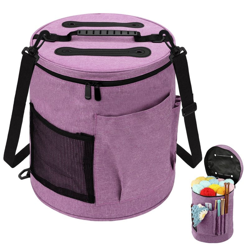 Large Capacity Knitting and Crochet Bag Organizer - Portable Yarn Storage Tote