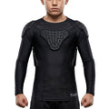 Kids Youth Padded Compression Shirt - Impact-Absorbing Long Sleeve Protective Top
