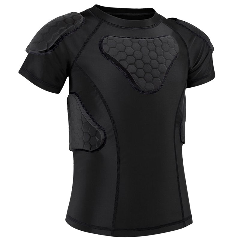 Youth Padded Compression Shirt with Impact Protection for Sports & Activities