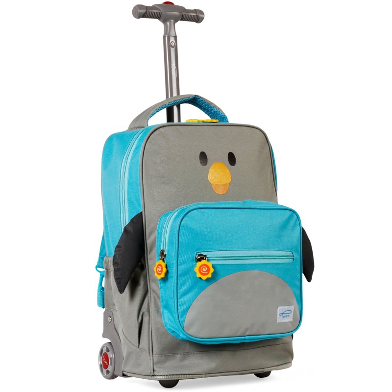 Kids Rolling Backpack with Detachable Shoulder Straps - Convertible School & Travel Bag