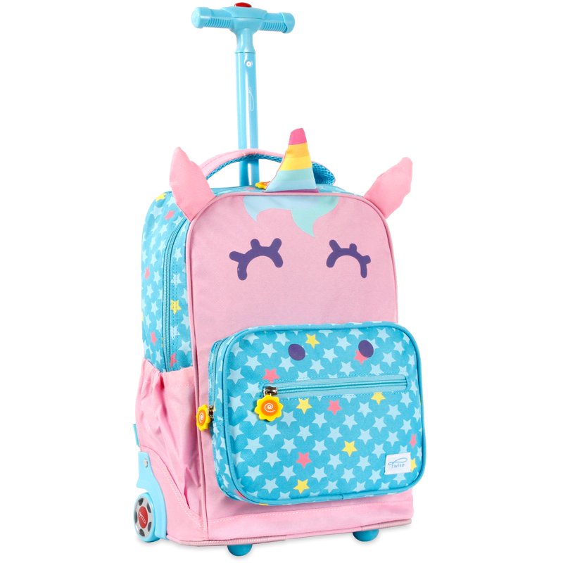 Kids Rolling Backpack with Convertible Shoulder Straps and Large Main Compartment