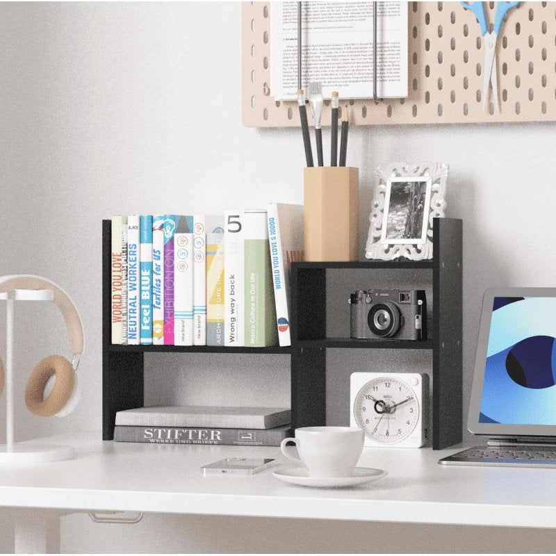 Wood Desktop Organizer with Adjustable Compartments - Office & Home Storage