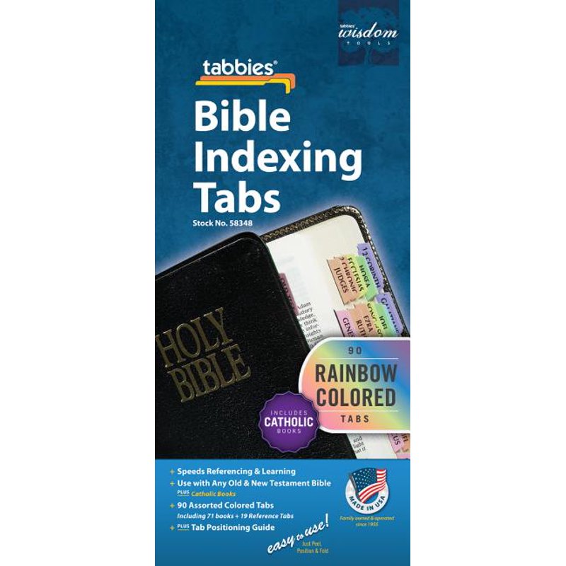 Rainbow Catholic Bible Tabs Set - 80 Assorted Book and Reference Tabs for Old & New Testament
