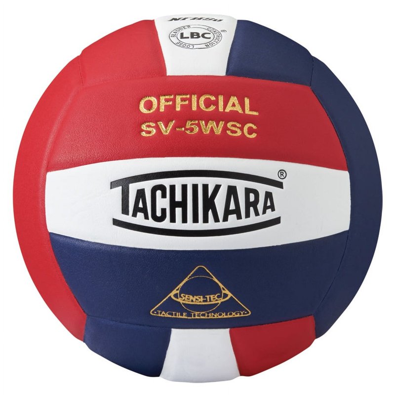 Volleyball Scarlet White Navy - NFHS Approved, Microfiber Cover, 40+ Colors