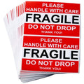 Fragile Moving Shipping Labels - 50 Pack, Handle with Care, Permanent Adhesive