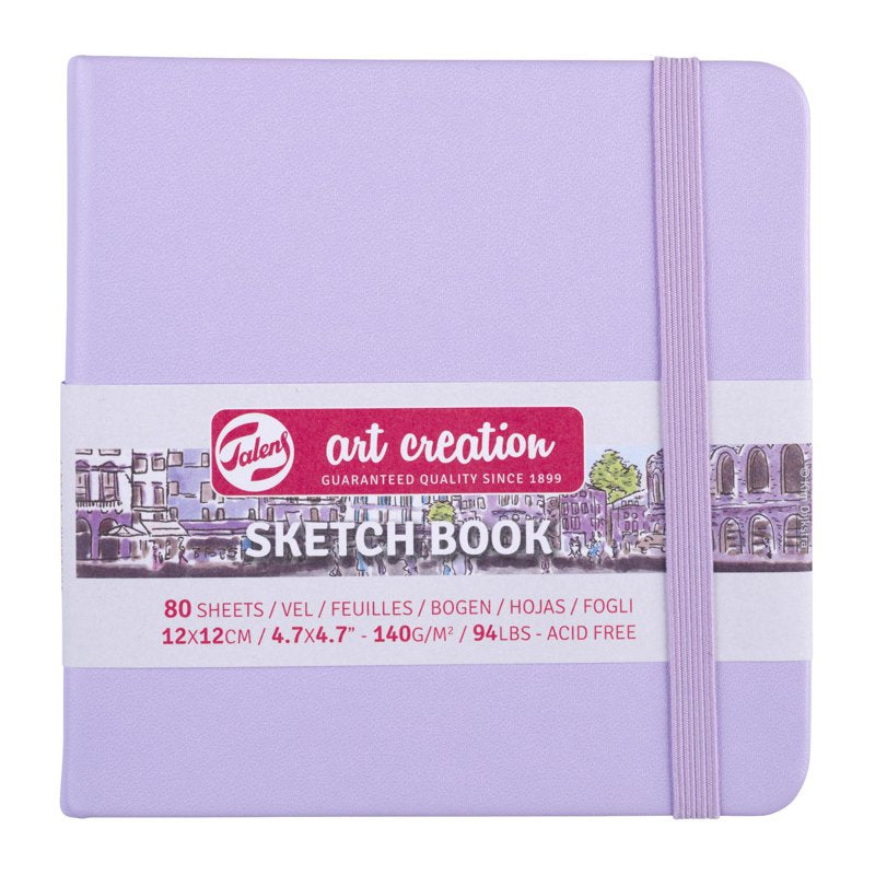 Drawing Sketchbook 4.7 x 4.7 Inches Pastel Violet Hardbound Art Notebook