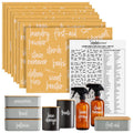Preprinted Laundry Labels for Jars & Containers - White Script Stickers, Water-Resistant