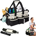 Foldable Cleaning Caddy Bag for Housekeepers with 5 Compartments - Water-Resistant Organizer Tote