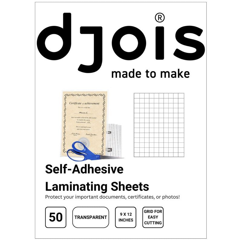 Self-Adhesive Laminating Sheets 9x12 Inches Pack of 50 for Photos & Documents