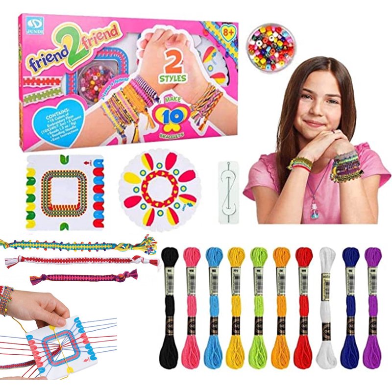 Kids Friendship Bracelet Making Kit - DIY Jewelry Craft Set for Girls 5-12 Years
