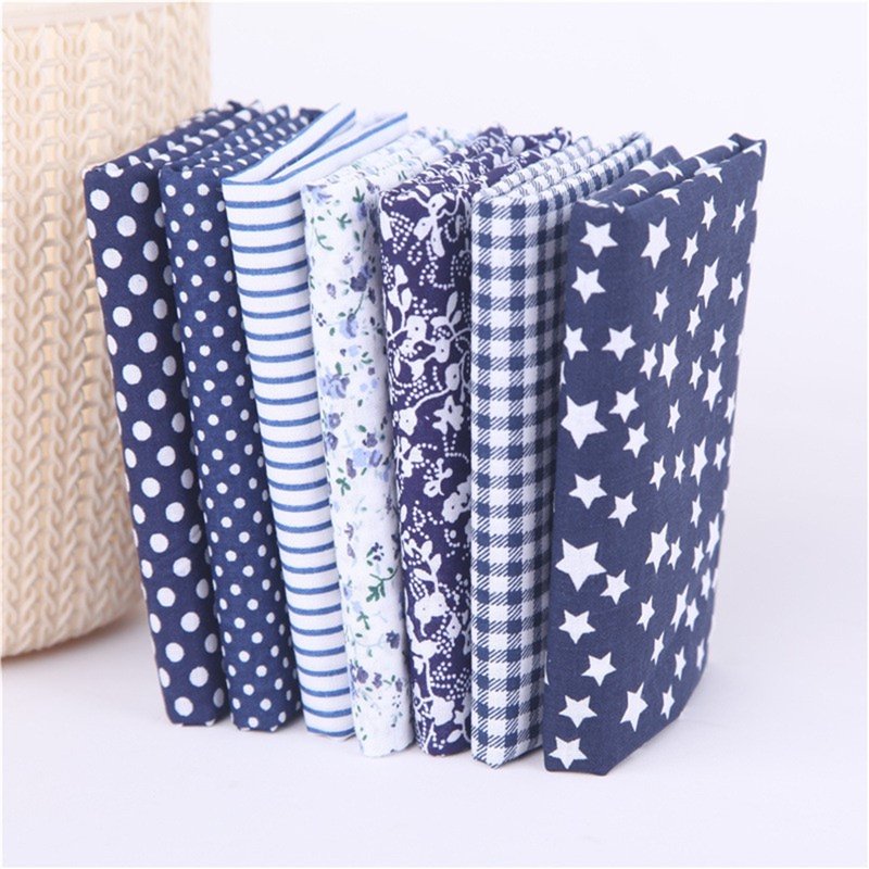 Cotton Fabric Bundle for Quilting & Sewing – 7 Assorted Patchwork Squares