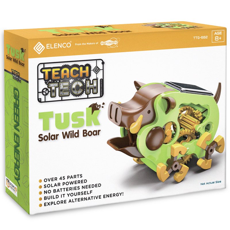 Solar Powered Robotics Kit for Kids - Build Tusk Wild Boar STEM Educational Set