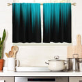 Modern Teal and Black Window Curtain Pair - 27.5 x 36 Inches, Abstract Striped Design for Living Room & Bedroom