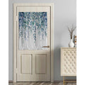 Teal Blue Eucalyptus Leaves Blackout Curtains for French Doors & Windows, Privacy & Light Control, 1 Panel