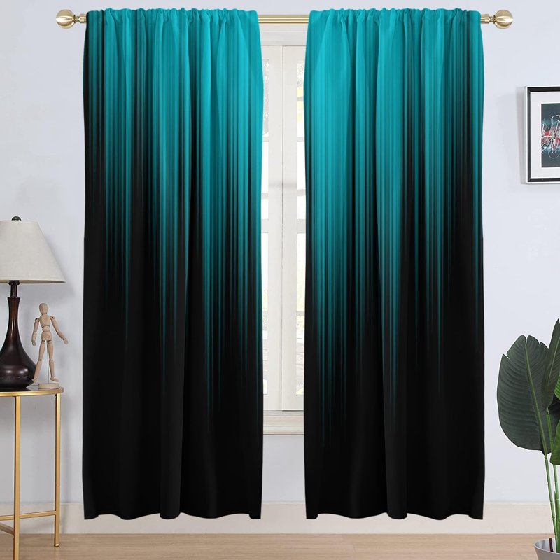 Modern Abstract Ombre Window Curtains - 2 Panels, Wide, 52x84 Inches