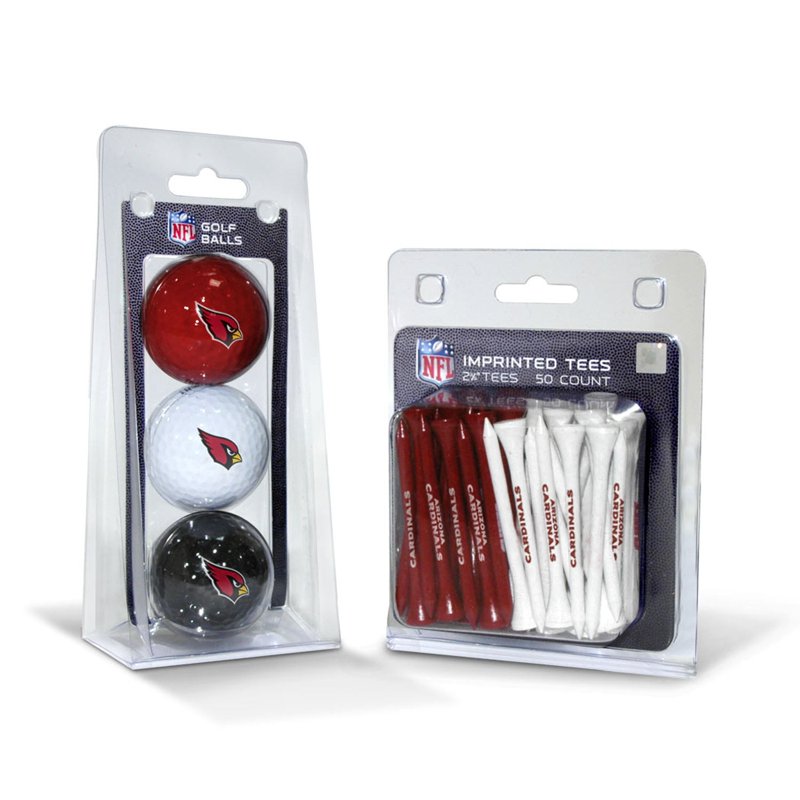 Golf Ball and Tee Set for Sports Fans - Arizona Cardinals, 3 Balls & 50 Tees
