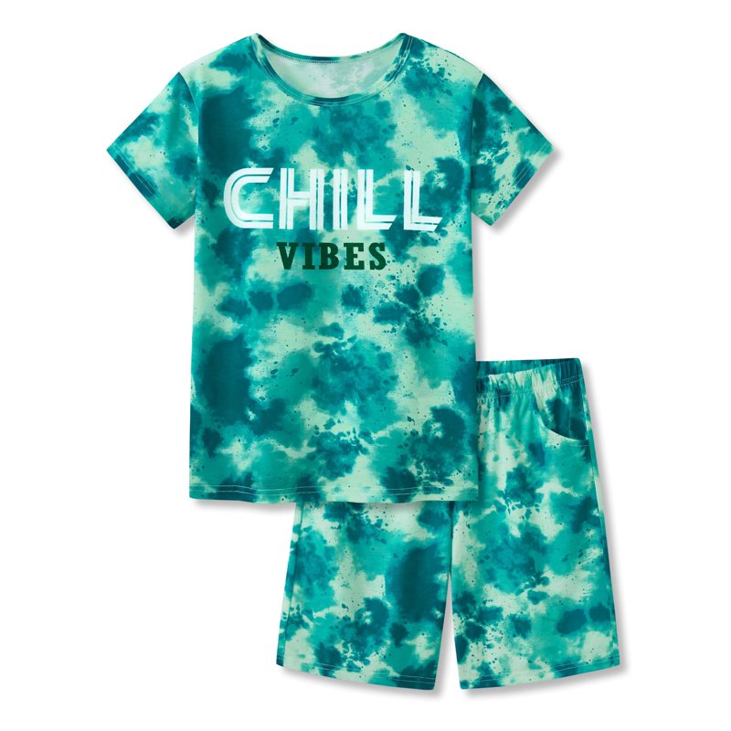 Pajamas for Boys 2-Piece Dino Chill Green Set - Beezizac 18 (Variation: Chill Green)