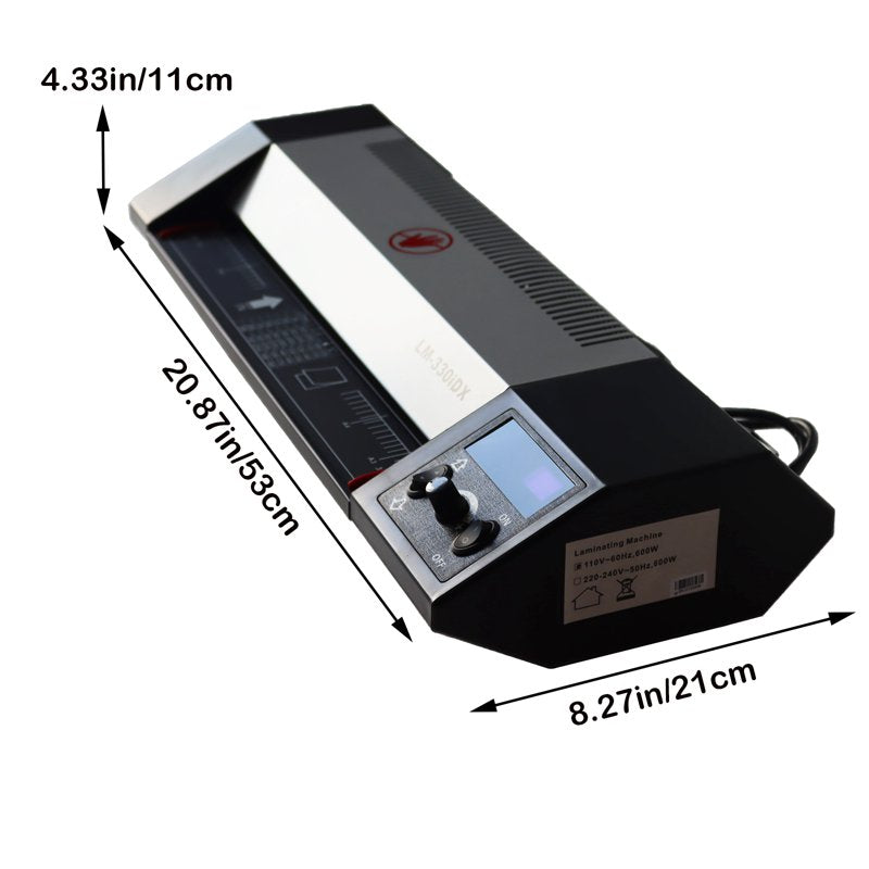 A3 Laminator Hot & Cold Laminating Machine with 4 Rolls, 13-inch Width