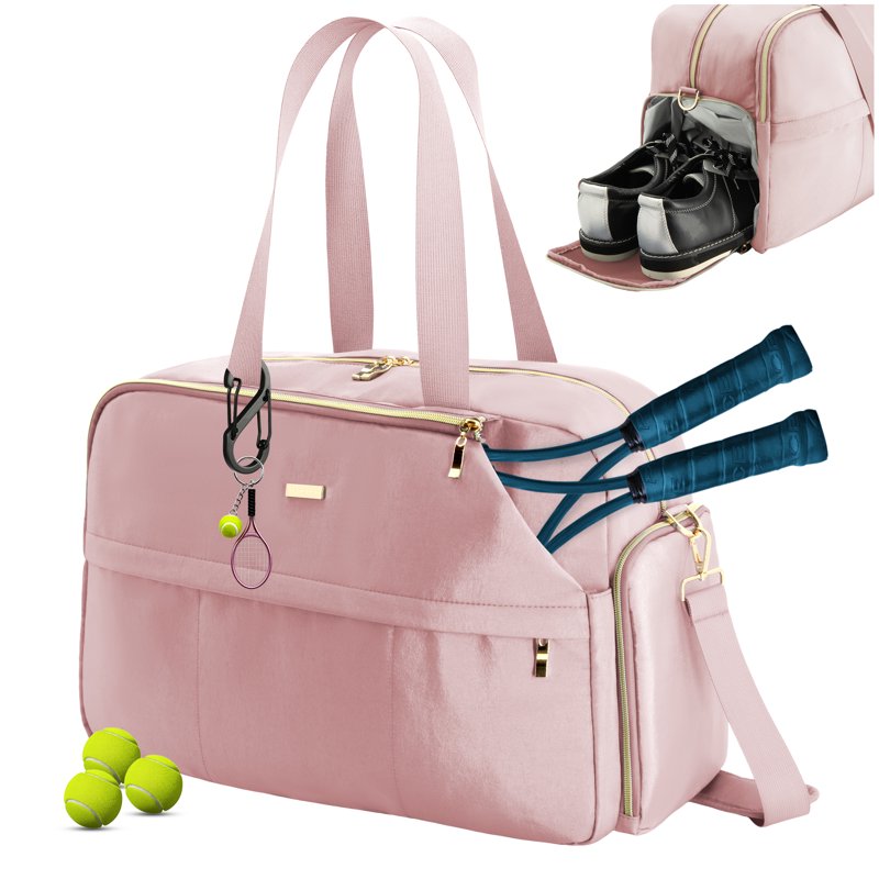 Large Pink Tennis Bag for Women - Holds 2 Rackets & Accessories