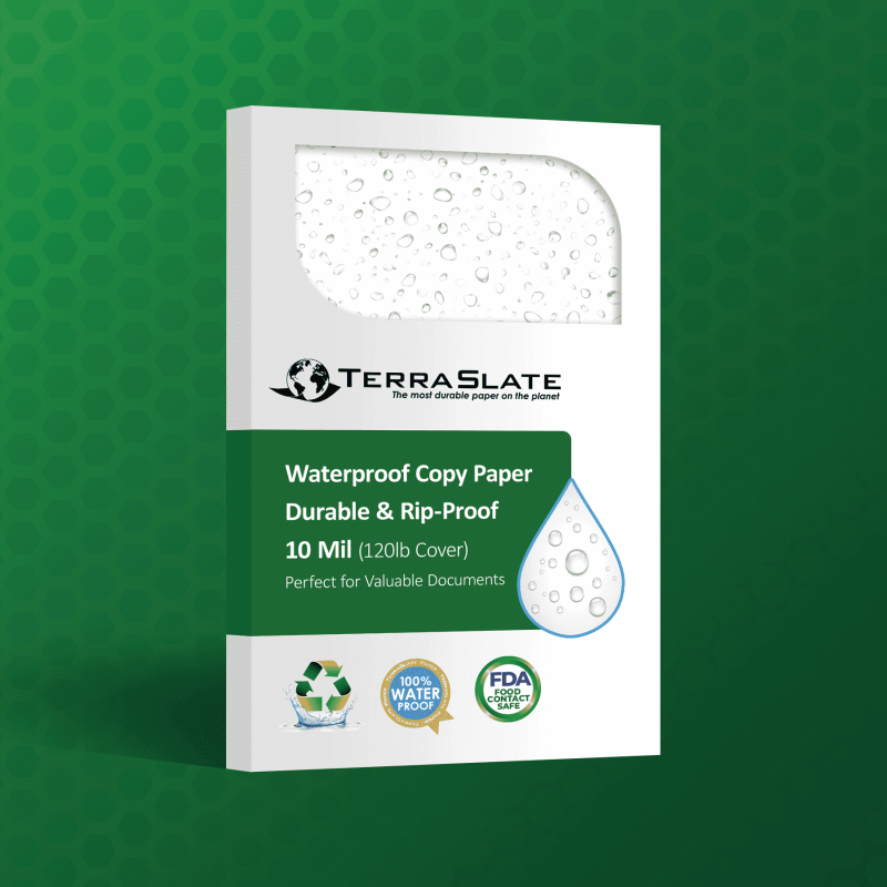 Waterproof Laser Printer Copy Paper 8.5x14 Legal Size 10 Mil 120lb, 25 Sheets