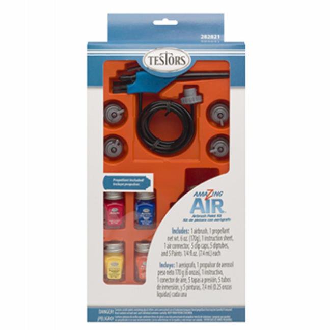 Airbrush Paint Set with Propellant - 5 Acrylic Colors for Models & Crafts