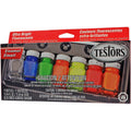 Fluorescent Enamel Paint Set for Crafts & DIY Projects - 6 Colors, 1 Thinner