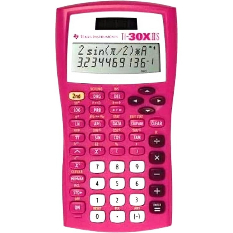 Scientific Calculator for Math & Science - Solar Powered, Dual-Line Display, Rose Pink
