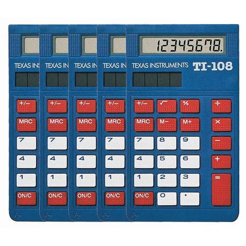 Basic 8-Digit LCD Calculator for Classroom Use - Solar & Battery Powered