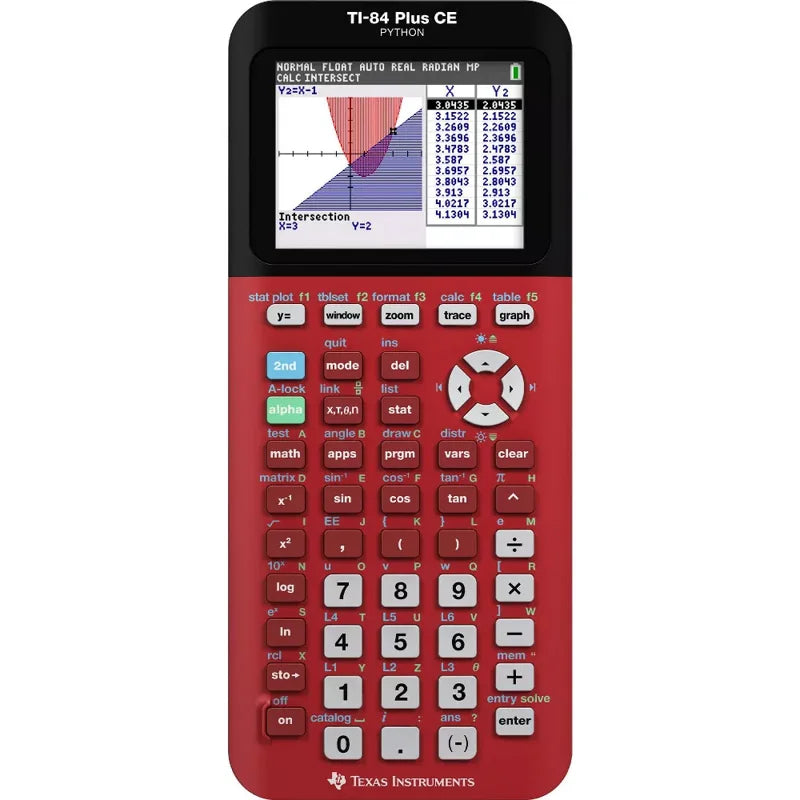 Graphing Calculator with Full-Color Display and Advanced Features - Radical Red