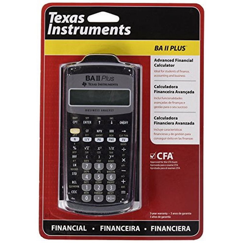 Financial Calculator for Business and Exams - 10-Digit LCD, TI BA II Plus