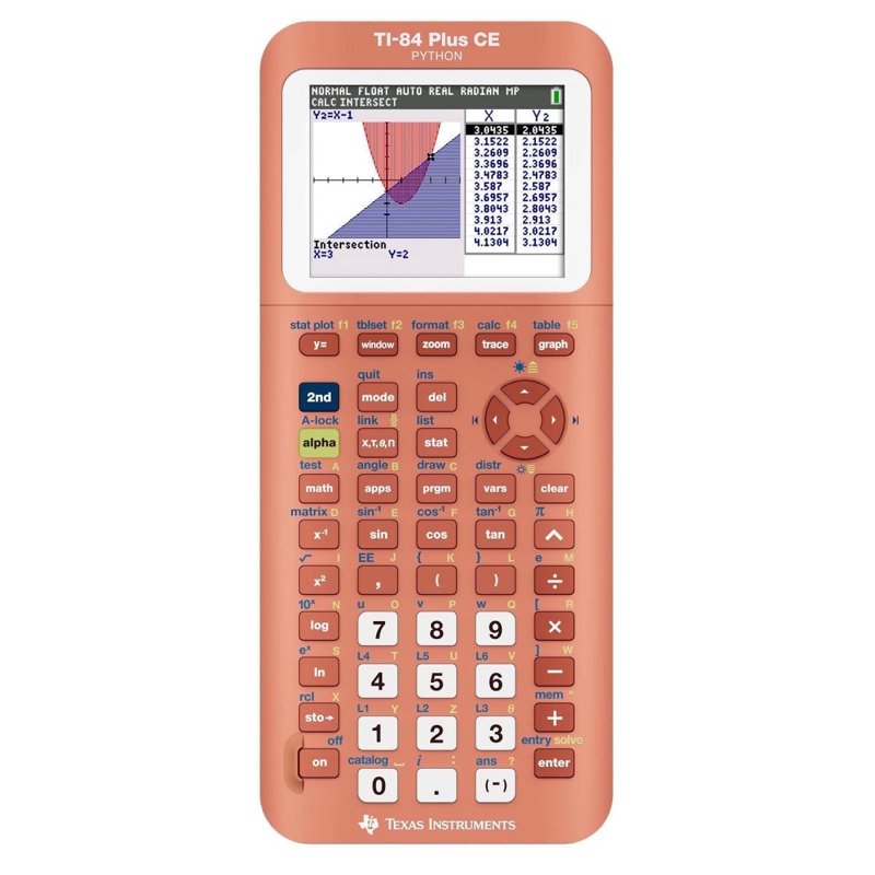 Texas Instruments TI-84 Plus CE Graphing Calculator - Peach Orange