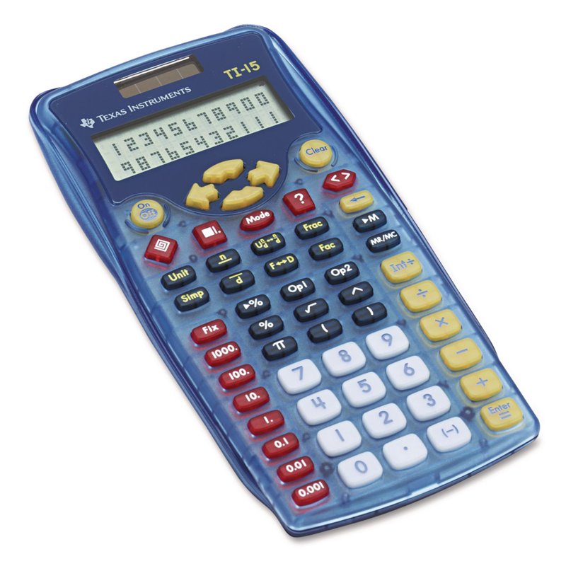 Elementary Calculator for Students with Fraction and Percent Functions - Blue